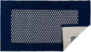 DII Navy Bordered With Small Diamonds Rug