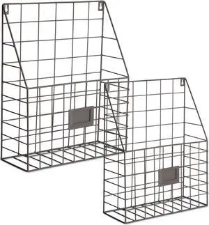 DII Farmhouse File Basket(Set of 2) Grey