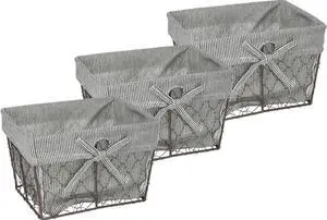 DII Chicken Wire Small Basket (Set of 3) Ticking