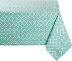 DII Aqua Lattice Tablecloth