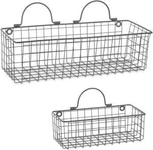 DII Wire Wall Basket(Set of 2) Grey