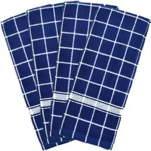 DII Nautical Blue Solid Windowpane Terry Dishtowel (Set of 4)