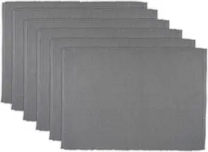 DII Gray Ribbed Placemat (Set of 6)