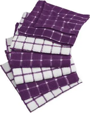 DII Eggplant Combo Windowpane Dishcloth (Set of 6)