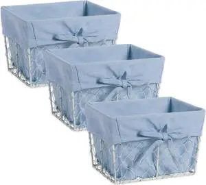DII Chicken Wire Small Basket (Set of 3) Antique White - Washed Denim