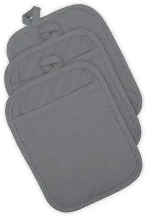 DII Gray Quilted Potholder (Set of 3)