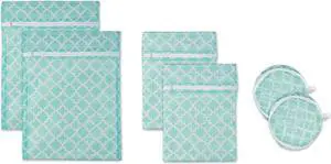 DII Aqua Lattice Set F Mesh Laundry Bag (Set of 6)