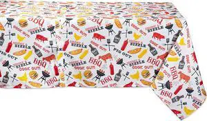 DII Bbq Fun Print Outdoor Tablecloth With Zipper