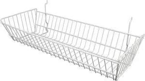 ECONOCO BSK12/W Grid Sloping Basket 24" x 10", White, 6PK