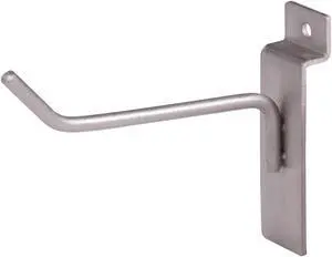 4" Hook for Slatwall - satin nickel Finish,Pack Size - 96