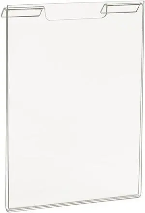 5-1/2"W x 7"H Acrylic Vertical for Slatwall/Gridwall - Clear Color,Pack Size - 24