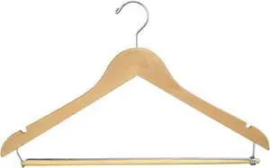 17" Flat w/ Chrome Hook and Wooden Lock Bar on Spring - Natural Color,Pack Size - 100