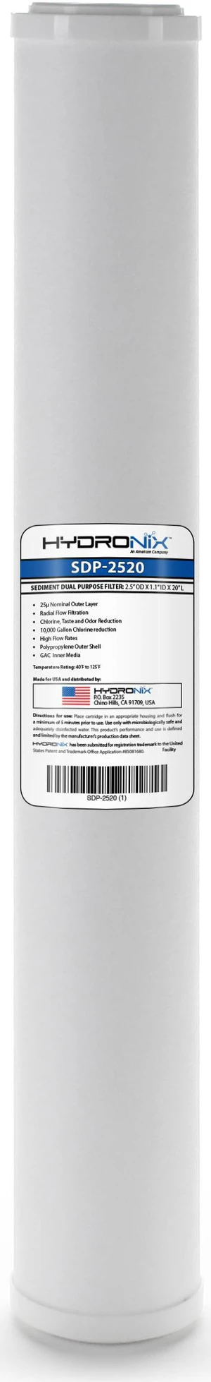 Hydronix SDP-2520 Dual Purpose Radial Flow Cartridge Sediment & Carbon, RFC-20 RFC20 comparable - 2.5" x 20" Hydronix SDP-2520 Dual Purpose Radial Flow Cartridge Sediment & Carbon, RFC-20 RFC20 comparable - 2.5" x 20"