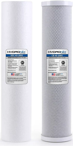 Hydronix 20" 2-Stage Filter Replacement Kit - Includes 5 micron Carbon Block & Sediment Filters Hydronix 20" 2-Stage Filter Replacement Kit - Includes 5 micron Carbon Block & Sediment Filters