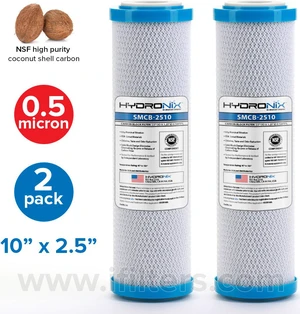 2 PK, Hydronix Carbon Block Drinking Water Replacement Cartridge Reduce Sediment, Lead, Asbestos, Chlorine, Cysts & More 2 PK, Hydronix Carbon Block Drinking Water Replacement Cartridge Reduce Sediment, Lead, Asbestos, Chlorine, Cysts & More