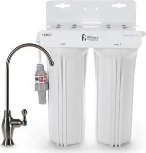 U200 Premium Drinking Water Filtration System 2 Stage w/ Designer Faucet & Protection Valve, Built in USA U200 Premium Drinking Water Filtration System 2 Stage w/ Designer Faucet & Protection Valve, Built in USA