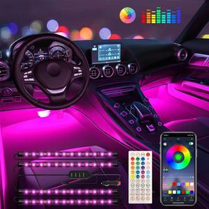Car Accessories Interior Car Lights   Car Led Lights APP Control with Remote Music Sync Color Change RGB Under Dash Car Lighting with Car Charger 12V 2A LED Lights for Car (RGB)
