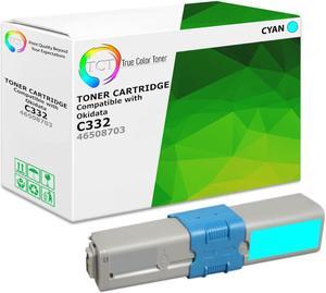 True Color Toner C332 Cyan Toner Cartridge - Premium Compatible Replacement for Okidata C332 46508703 Cyan Works With Okidata C332 C332DN MC363 MC363DN