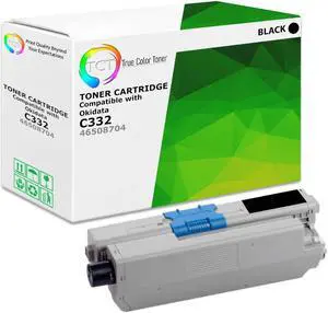 True Color Toner C332 Black Toner Cartridge - Premium Compatible Replacement for Okidata C332 46508704 Black Works With Okidata C332 C332DN MC363 MC363DN
