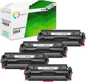 True Color Toner 206X Toner Cartridge 4 Pack - Premium Compatible Replacement for HP 206X W2110X W2111X W2112X W2113X High Yield Works With HP Color LaserJet Pro M255dw M282