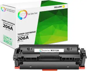 True Color Toner 206A Yellow Toner Cartridge - Premium Compatible Replacement for HP 206A W2112A Works With HP Color LaserJet Pro M255dw M282 283fdw 283fdw True Color Toner 206A Yellow Toner Cartridge - Premium Compatible Replacement for HP 206A W2112A Works With HP Color LaserJet Pro M255dw M282 283fdw 283fdw