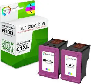 TCT 61XL Ink Cartridge 2 Pack - Premium Compatible Replacement for HP 61XL CH564WN Tri-Color High Yield Works With HP Deskjet 1050 Deskjet 2050 Deskjet 3050