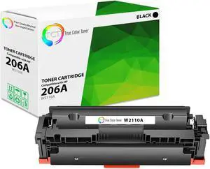 True Color Toner 206A Black Toner Cartridge - Premium Compatible Replacement for HP 206A W2110A Works With HP Color LaserJet Pro M255dw M282 283fdw 283fdw