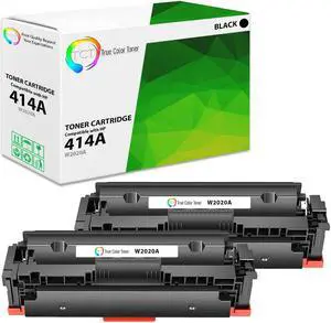 True Color Toner 414A Black Toner Cartridge 2 Pack - Premium Compatible Replacement for HP 414A W2020A Black Works With HP Color LaserJet Pro M454 MFP M479