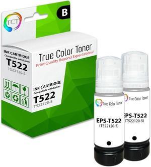 True Color Toner Premium Refill Ink Bottle for Epson T522 T522120-S Black Works With EcoTank ET-2720 ET-2800 ET-4800 ET-2803 ET-4700 ET-2760 ET-4760 ST-4000 ST-2004
