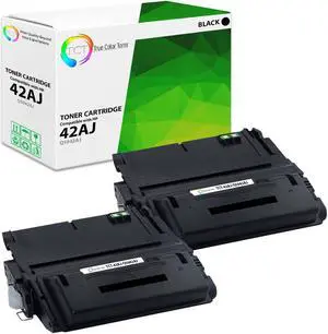 True Color Toner 42AJ Jumbo Toner Cartridge 2 Pack - Premium Compatible Replacement for HP 42AJ Q5942A Black Jumbo Yield Works With HP Laserjet 4240 4240N 4250 4250DTN