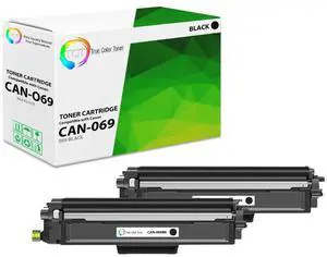 True Color Toner 069 Black Toner Cartridge 2 Pack - Premium Compatible Replacement for Canon 069 5094C001 Black Works With Canon imageCLASS MF751Cdw MF753Cdw LBP674Cdw
