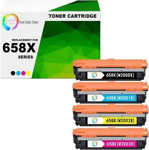 TCT 658X Toner Cartridge 4 Pack - Premium Compatible Replacement for HP 658X W2000X W2001X W2002X W2003X High Yield Works With HP Color LaserJet Enterprise M751's