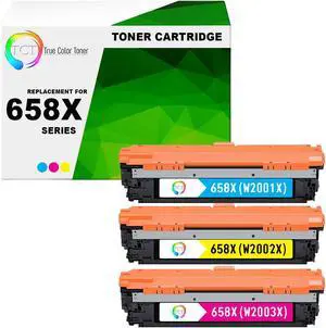 TCT 658X Color Toner Cartridge 3 Pack - Premium Compatible Replacement for HP 658X W2001X W2002X W2003X High Yield Works With HP Color LaserJet Enterprise M751's