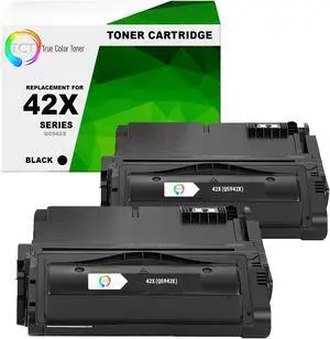 True Color Toner 42X Toner Cartridge 2 Pack - Premium Compatible Replacement for HP 42X Q5942X Black High Yield Works With HP LaserJet 4240 4240N 4250 4250DTN 4250N 4250TN 4350 4350DTN 4350N