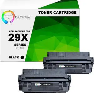 True Color Toner 29X Toner Cartridge 2 Pack - Premium Compatible Replacement for HP 29X C4129X Black High Yield Works With HP LaserJet 5000 5000N 5000DN 5000GN 5100 5100DTN 5100TN
