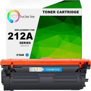 True Color Toner 212A Cyan Toner Cartridge - Premium Compatible Replacement for HP 212A W2121A Works With HP Color LaserJet Enterprise M554dn M555dn M555x