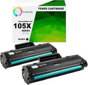 TCT 105X Toner Cartridge 2 Pack - Premium Compatible Replacement for HP 105X W1105X Black High Yield Works With HP LaserJet 107's MFP 135's 37's