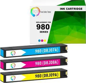 True Color Toner 980 Color Ink Cartridge 3 Pack - Premium Compatible Replacement for HP 980 Works With HP OfficeJet Enterprise X555dn X555xh X585dn X585f X585z