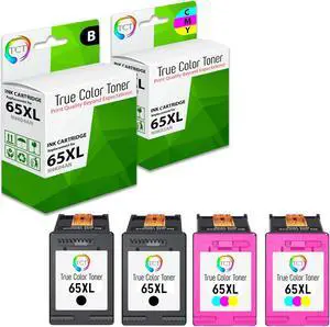 True Color Toner 65XL Ink Cartridge 4 Pack - Premium Compatible Replacement for HP 65XL 65 XL Works With HP Deskjet 3720 3721 3730