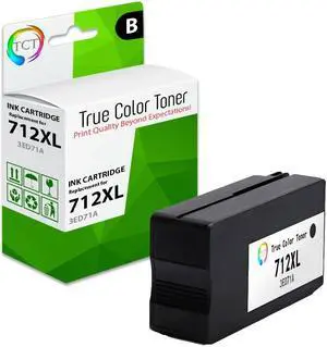 TCT 712XL Black Ink Cartridge - Premium Compatible Replacement for HP 712XL 3ED71A Black High Yield Works With HP DesignJet T650 T630 T250 T230 T210