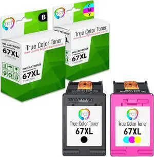 TCT 67XL Ink Cartridge 2 Pack - Premium Compatible Replacement for HP 67XL 3YM57AN 3YM58AN High Yield Works With HP Envy 6055 6052 6058 Envy Pro 6455 6475 6452 6458 6454