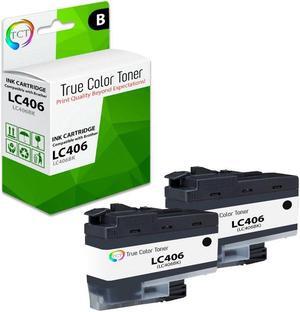 TCT LC406 Black Ink Cartridge 2 Pack - Premium Compatible Replacement for Brother LC406 LC406BK Black Works With Brother MFC-J4335 J4345 J4535 J5855 J5955 J6555 J6955