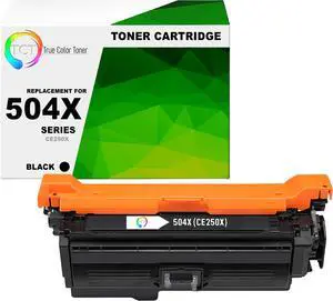 TCT 504X Black TAA Compliant Toner Cartridge - Premium Compatible Replacement for HP 504X CE250X Black High Yield Works With HP Laserjet CP3520 CP3525 Printers