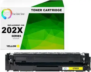True Color Toner 202X Yellow Toner Cartridge - Premium Compatible Replacement for HP 202X CF502X High Yield Works With HP Color LaserJet Pro MFP M280NW M254DW M281FDW