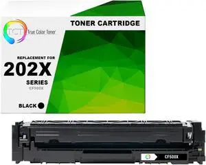 True Color Toner 202X Black Toner Cartridge - Premium Compatible Replacement for HP 202X CF500X High Yield Works With HP Color LaserJet Pro MFP M280NW M254DW M281FDW