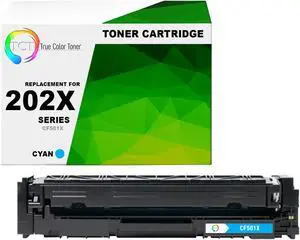TCT 202X Cyan TAA Compliant Toner Cartridge - Premium Compatible Replacement for HP 202X CF501X High Yield Works With HP Color LaserJet Pro MFP M280NW M254DW M281FDW Printers