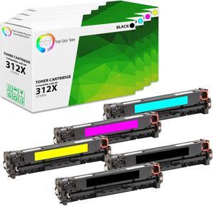True Color Toner 312X 312A Toner Cartridge 5 Pack - Premium Compatible Replacement for HP 312X 312A CF380X CF381A CF382A CF383A Works With HP Color LaserJet Pro MFP M476NW True Color Toner 312X 312A Toner Cartridge 5 Pack - Premium Compatible Replacement for HP 312X 312A CF380X CF381A CF382A CF383A Works With HP Color LaserJet Pro MFP M476NW
