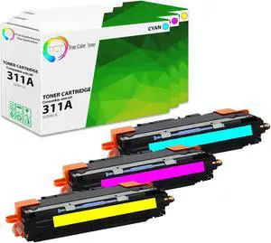 True Color Toner 311A Color Toner Cartridge 3 Pack - Premium Compatible Replacement for HP 311A Q2681A Q2682A Q2683A Works With HP Color LaserJet 3700 3700DN 3700DTN 3700N