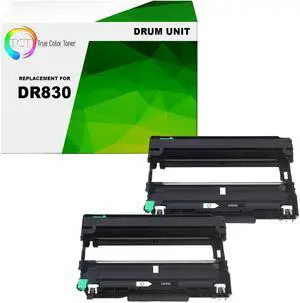 True Color Toner DR830 Drum Unit 2 Pack - Premium Compatible Replacement for Brother DR-830 Works With Brother DCP-L5500DN HL-L5000D L6200DWT L6300DW MFC-L5700DW L5900DW L6700DW L6800DW