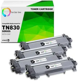 TCT TN830 Toner Cartridge 4 Pack - Premium Compatible Replacement for Brother TN830 TN-830 Works With Brother DCP-L2640DW HL-L2480DW MFC-L2807DW L2820DW L2820DWXL